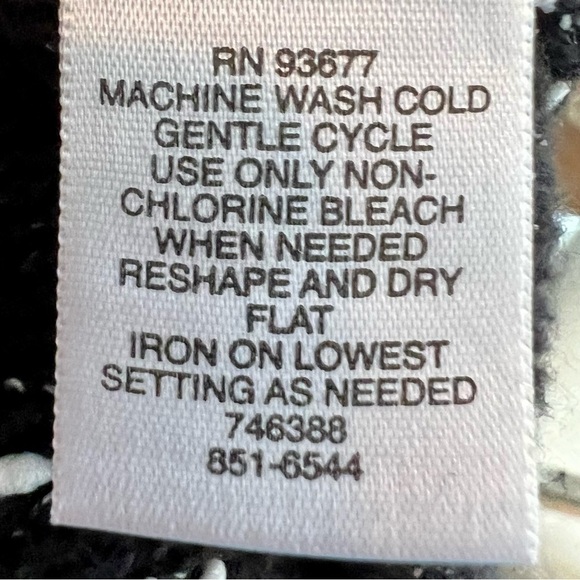 LIZ Claiborne Marled Open Front Cardigan Sweater Black White Grey Pockets L - Picture 11 of 12